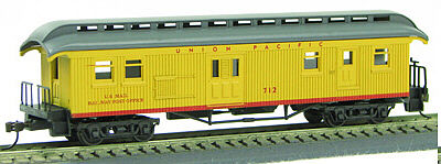 Con-Cor 01-000325 HO UP Wood Open-Platform Baggage/Railway Post Office #715