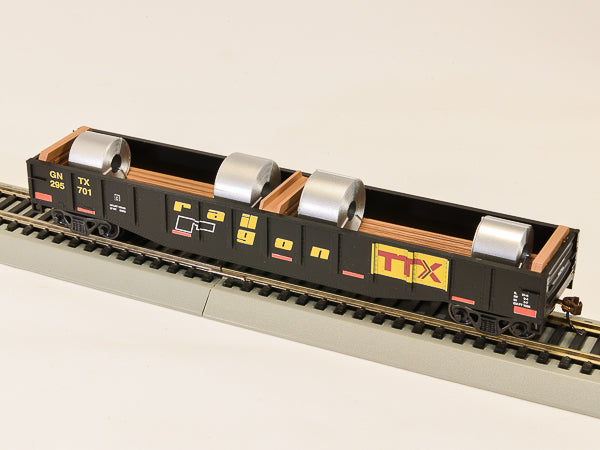 Con-Cor 92105 HO TTX Rail 54ft Gondola with Stainless Steel Coils Loads #1
