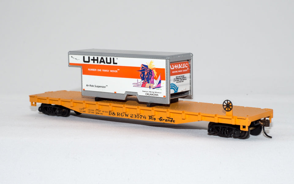 Con-Cor 1009293 HO Denver & Rio Grande 54' Flatcar with U-Haul 