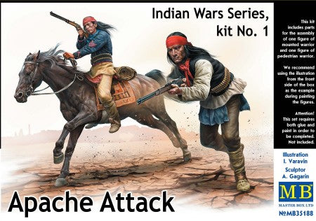 Master Box Models 35188 1:35 Indian Wars Series Kit No. 1 Apache Attack