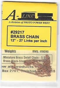 A-Line 29217 HO Brass Chain - 12 30.5cm 27 Links Per Inch