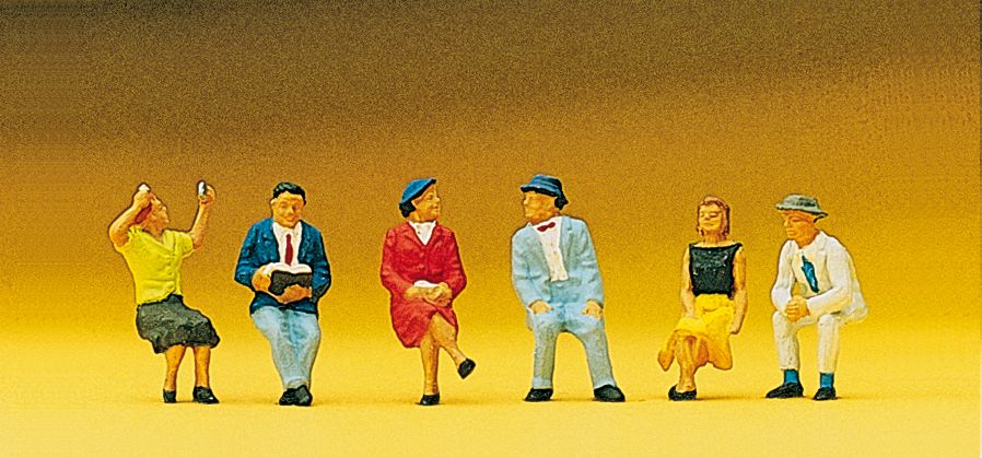 Preiser 10021 HO Seated People Figures (Set of 6)