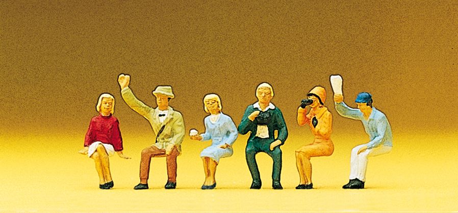 Preiser 10025 HO Seated Sports & Recreation Spectators Figures (Set of 6)