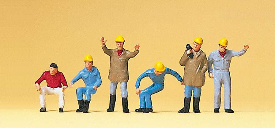 Preiser 10037 HO Crane Personnel Figures (Set of 6)