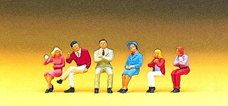 Preiser 10096 HO Seated Pedestrians Figures # 2 (Set of 6)