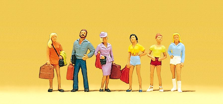 Preiser 23 HO Standing Teenagers & Passengers Figures (Set of 6)