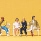 Preiser 10180 HO Seated Couples on Bench Figures (Set of 6)