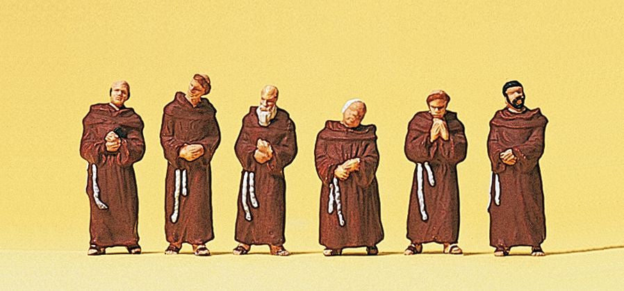 Preiser 10198 HO Franciscan Friars Figures (Set of 6)