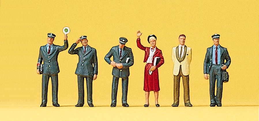 Preiser 10237 HO Train Personnel Figures (Set of 6)