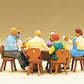 Preiser 10282 HO Family Krause In Garden Restaurant Figures (Set of 6)
