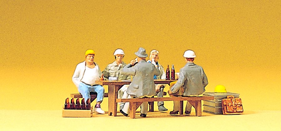 Preiser 10338 HO Construction Workers Having a Break Figures (Set of 5)