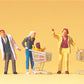 Preiser 10492 HO Going Shopping Figures with Carts (Set of 6)