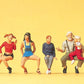 Preiser 10536 HO Seated Grandfather & Children Figures (Set of 7)
