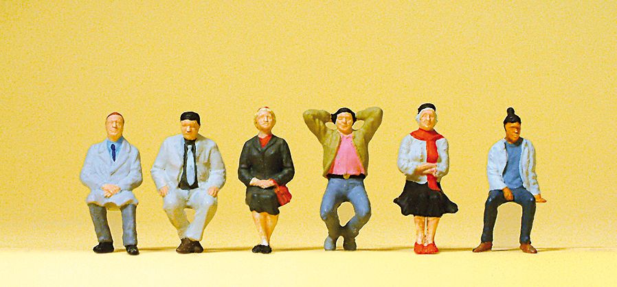 Preiser 10537 HO Seated Passengers Figures (Set of 6)
