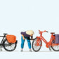 Preiser 10659 HO Cyclists' Short Break with Bikes Figures (Set of 3)