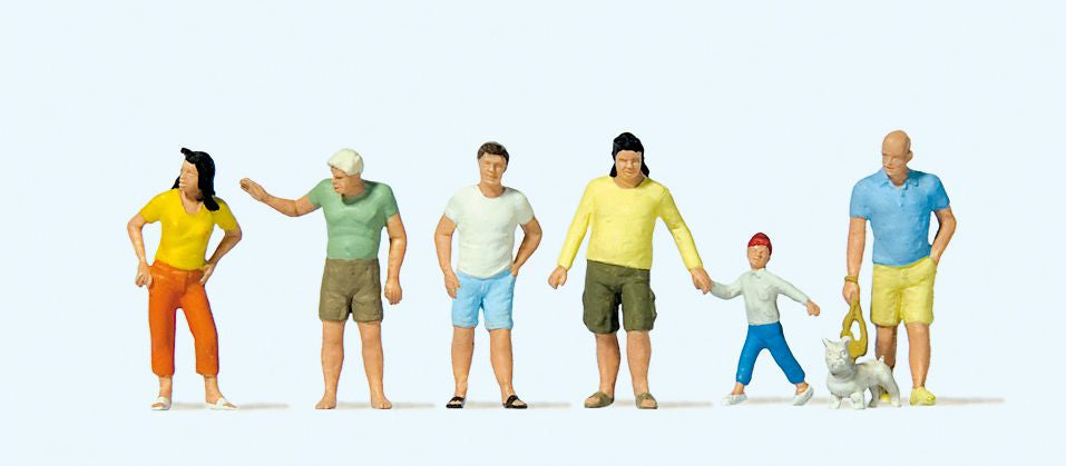 Preiser 10672 HO Passers-By in Summer Clothes Figures (Set of 6)