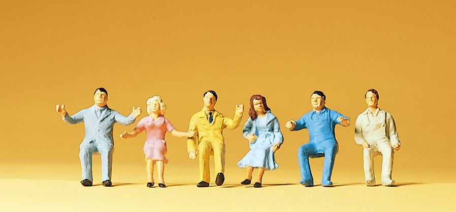 Preiser 14015 HO Seated Motorists Figures (Set of 6)