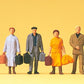 Preiser 14019 HO Travelers with Luggage Figures (Set of 6)