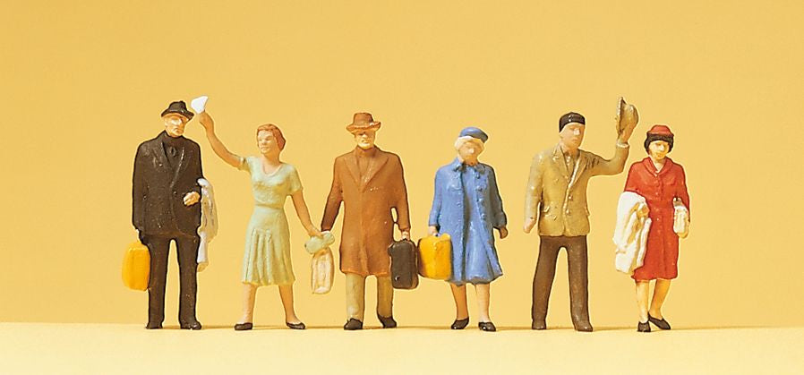Preiser 14020 HO Walking Passengers Figures (Set of 6)