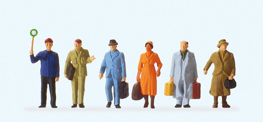 Preiser 14049 HO Travelers on the Platform Figures (Set of 6)