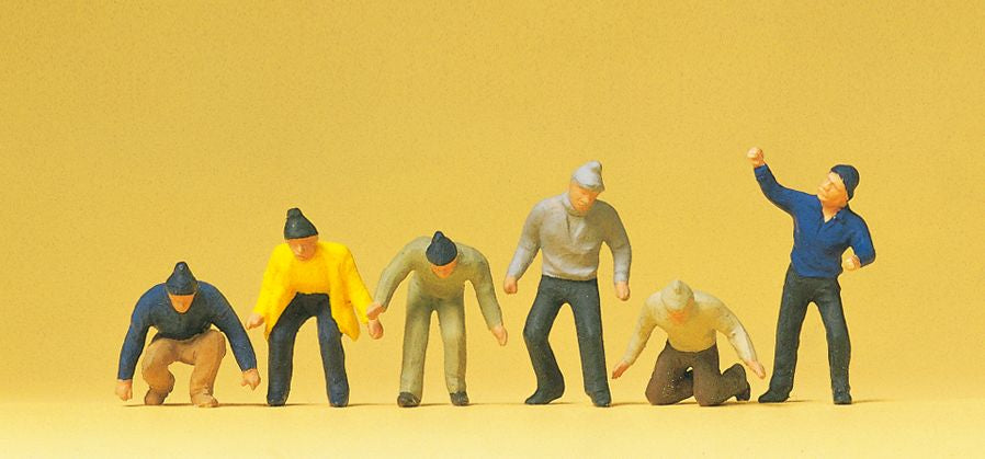 Preiser 14064 HO Dock Workers with Knit Caps Figures (Set of 6)