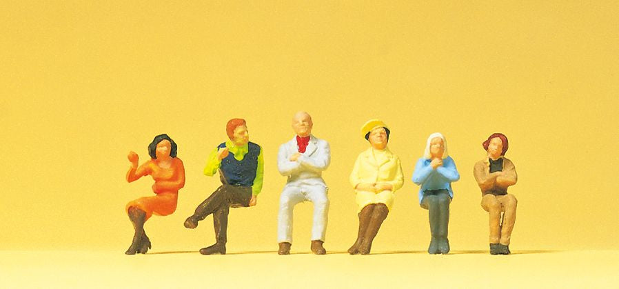 Preiser 14073 HO Seated Persons Figures (Set of 6)