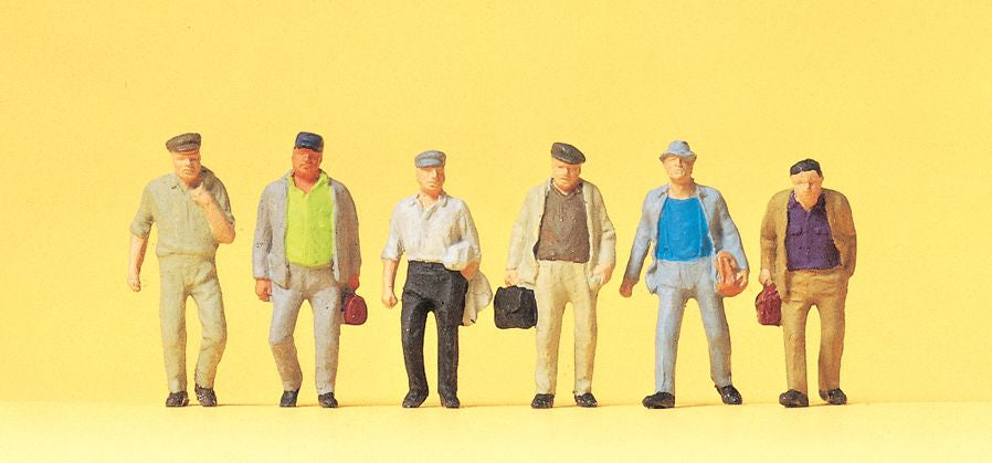 Preiser 14086 HO Male Commuters on the Way to Railway Figures (Set of 6)