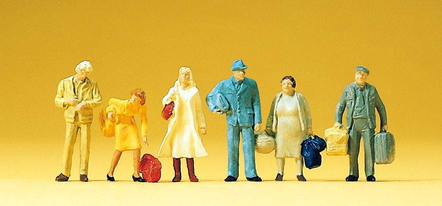 Preiser 14133 HO Waiting Passenger Figures (Set of 6)