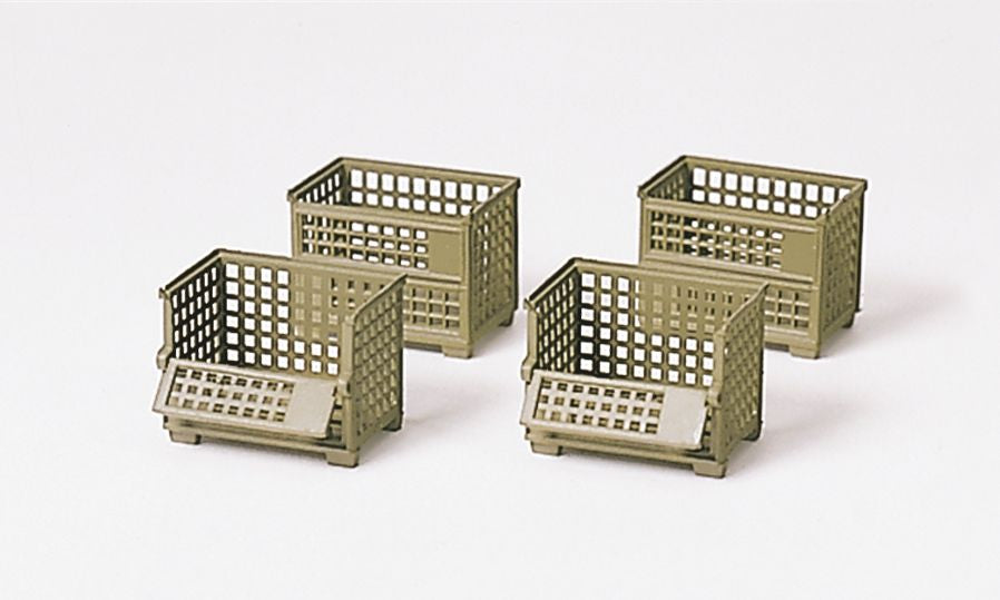 Preiser 18363 HO Steel Storage Baskets Plastic Model Kit (Set of 4)