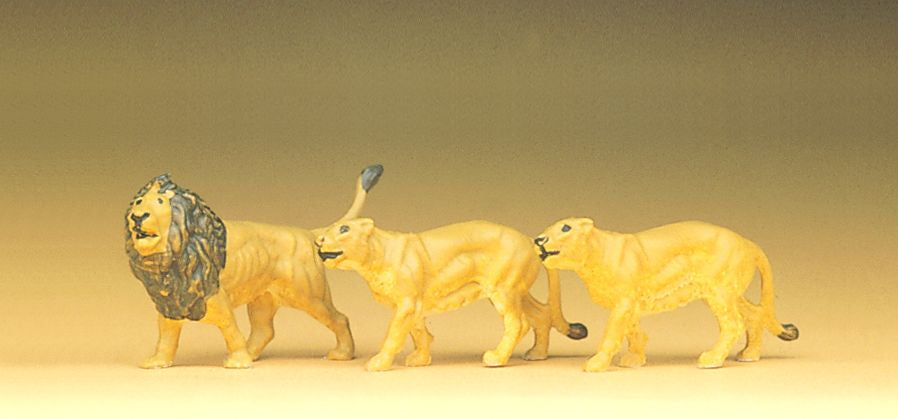 Preiser 20379 HO Animals - Lions Figures (Set of 3)