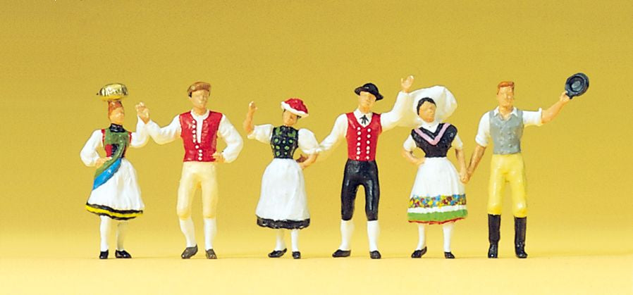 Preiser 24604 HO Dancers in National Costumes Figures (Set of 6)
