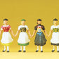 Preiser 24607 HO Bavarian Woman Group in Costume Figures (Set of 6)