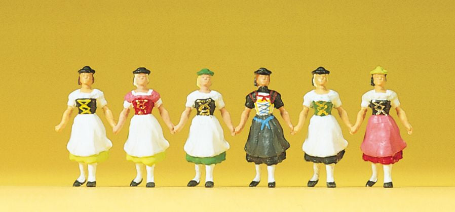 Preiser 24607 HO Bavarian Woman Group in Costume Figures (Set of 6)