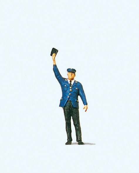 Preiser 28000 HO Railway Personel Conductor with Arm Raised Figure