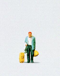 Preiser 28014 HO Standing Traveler with Luggage Figure