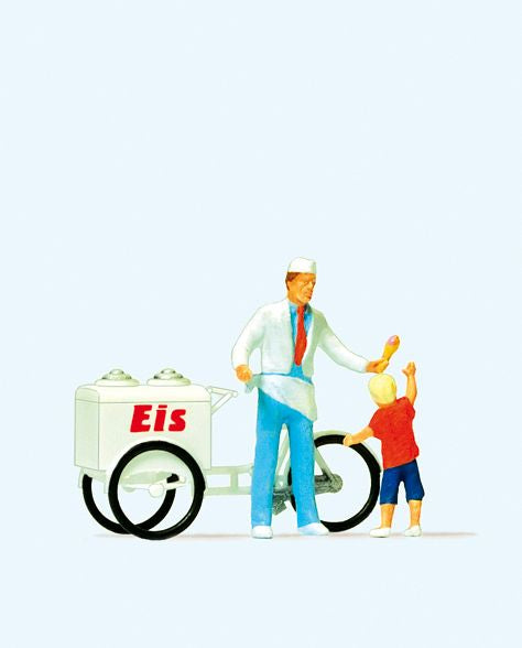 Preiser 28126 HO Standing Ice Cream Man & Child Figures (Set of 2)
