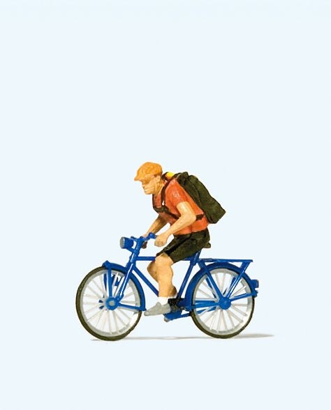 Preiser 28175 HO Bicycle Courier Figure with Bicycle
