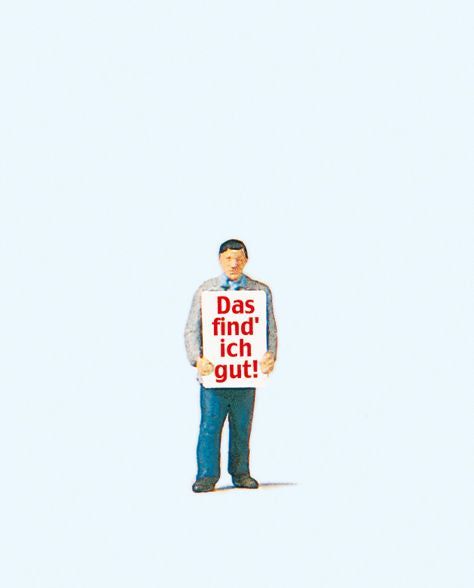 Preiser 29049 HO AD Man in Sandwich Board Figure