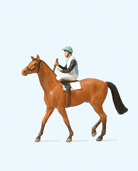 Preiser 29080 HO Jockey On Horse Figure
