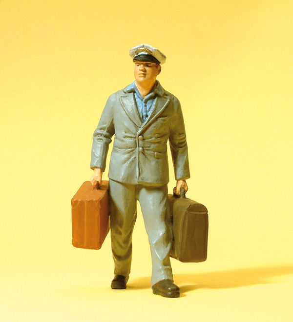 Preiser 45511 G US Porter Figure with Luggage