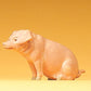Preiser 47047 G Animals - Sitting Pig Figure