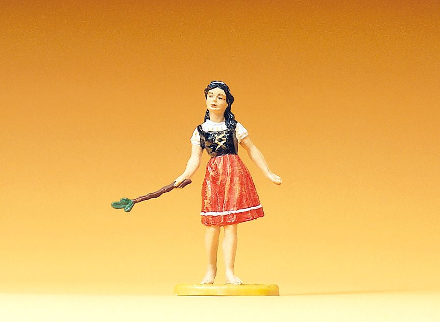 Preiser 47103 G Farm Girl with Switch to Round Up Livestock Figure