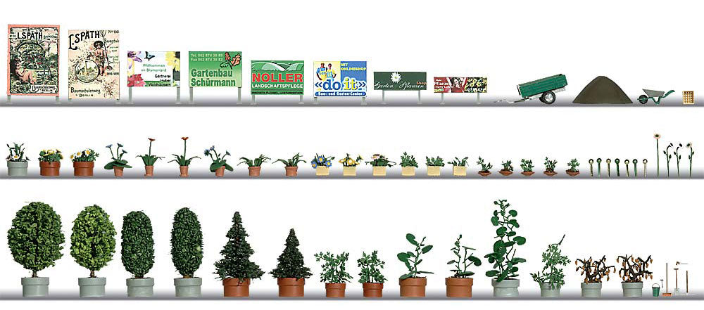 Busch 30209 HO Flower and Plant Set