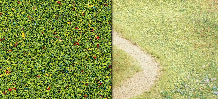 Busch 7055 Grass Scatter Material Ground Cover with Green Blooms 40g