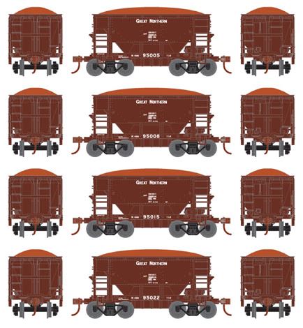 Roundhouse 87108 HO Great Northern 24' Ribbed Ore Car w/Load #1 (4)