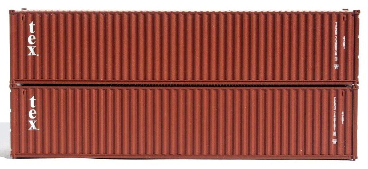 JTC Model Trains 405327 N TEX 40' Standard Corrugated Container (Pack of 2)