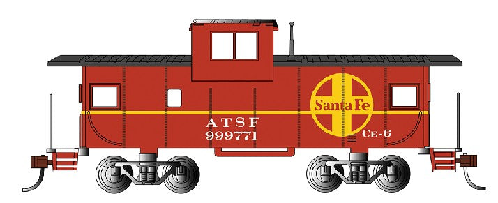 Bachmann 17704 HO Scale Santa Fe Red 36' Wide-Vision Caboose Road # 999771