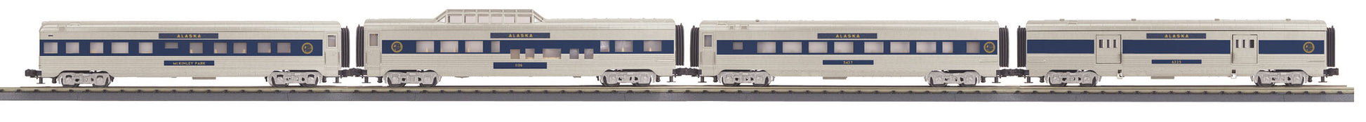 MTH 30-67929 O Alaska 60' Streamlined Passenger Car Set (Set of 4)