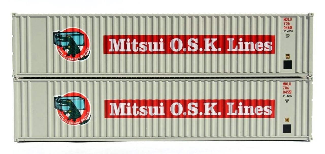 JTC Model Trains 405522 N MOL 40' Corrugated Side Container (Pack of 2)