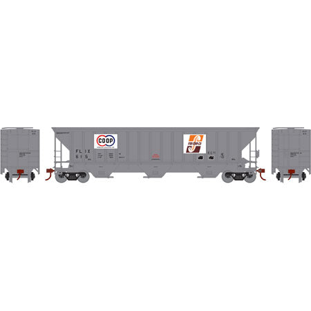 Athearn 14711 HO Farmland Industries PS 4740 3-Bay Covered Hopper Car RTR #615